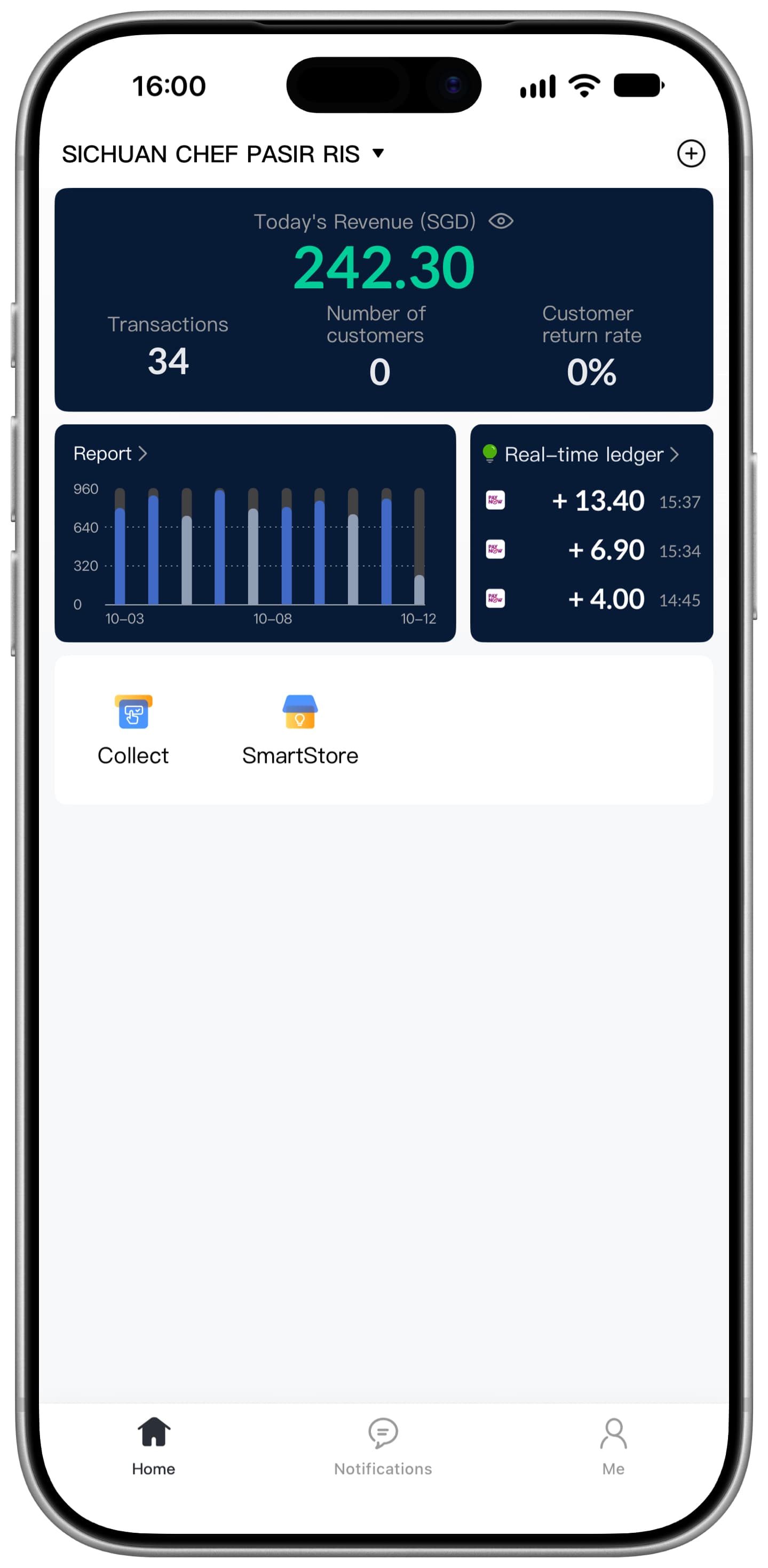 Original AiMT Horizon App home screen example, shown in English
