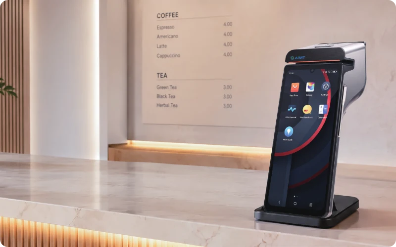 AiMT Smart Payment Terminal on a store counter